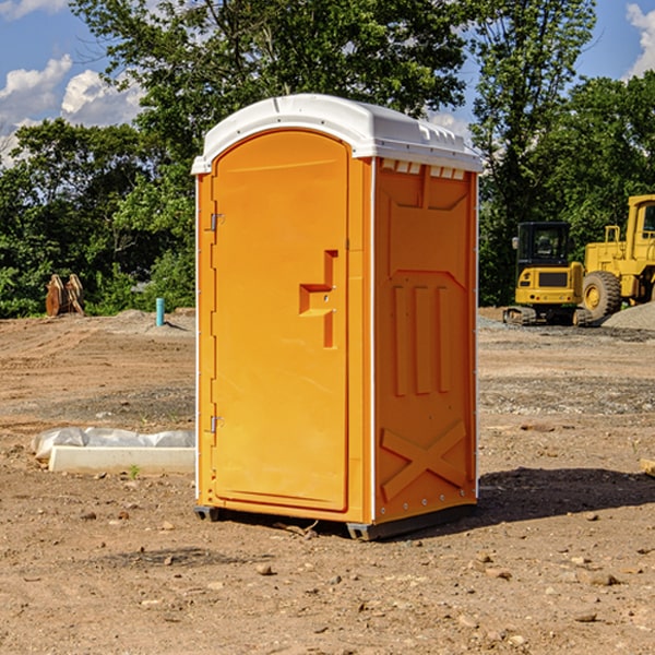 how often are the portable toilets cleaned and serviced during a rental period in Derma